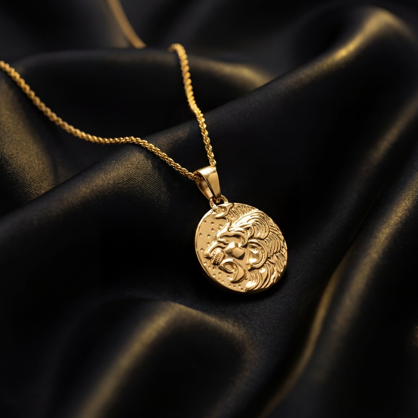 Lion Pendant Necklace - 18K Gold Plated