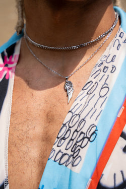 Silver Set - Wing and 5mm Rope Chain Necklace