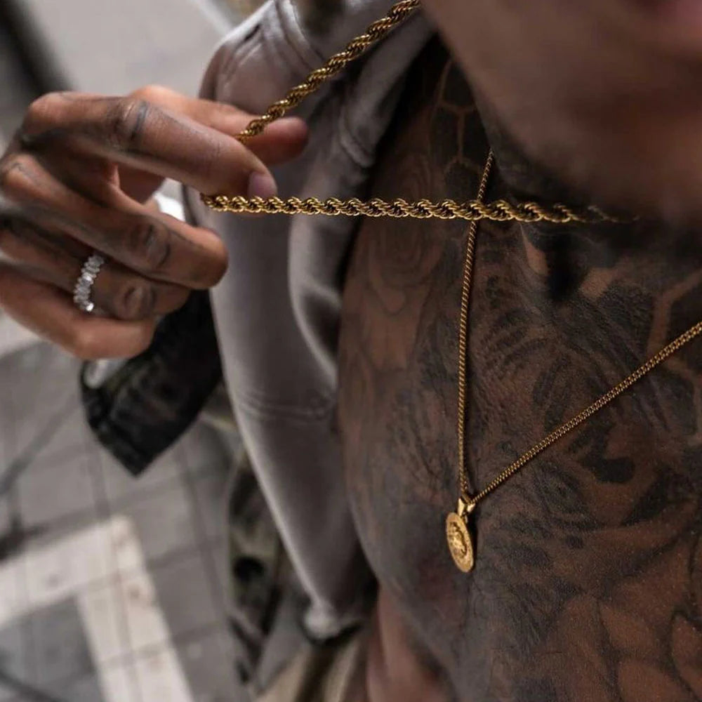 Gold Pendant Necklace - Medusa