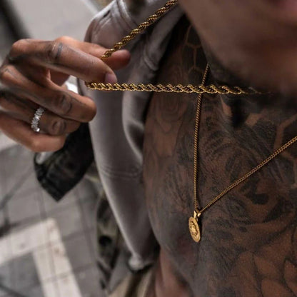 Gold Pendant Necklace - Medusa