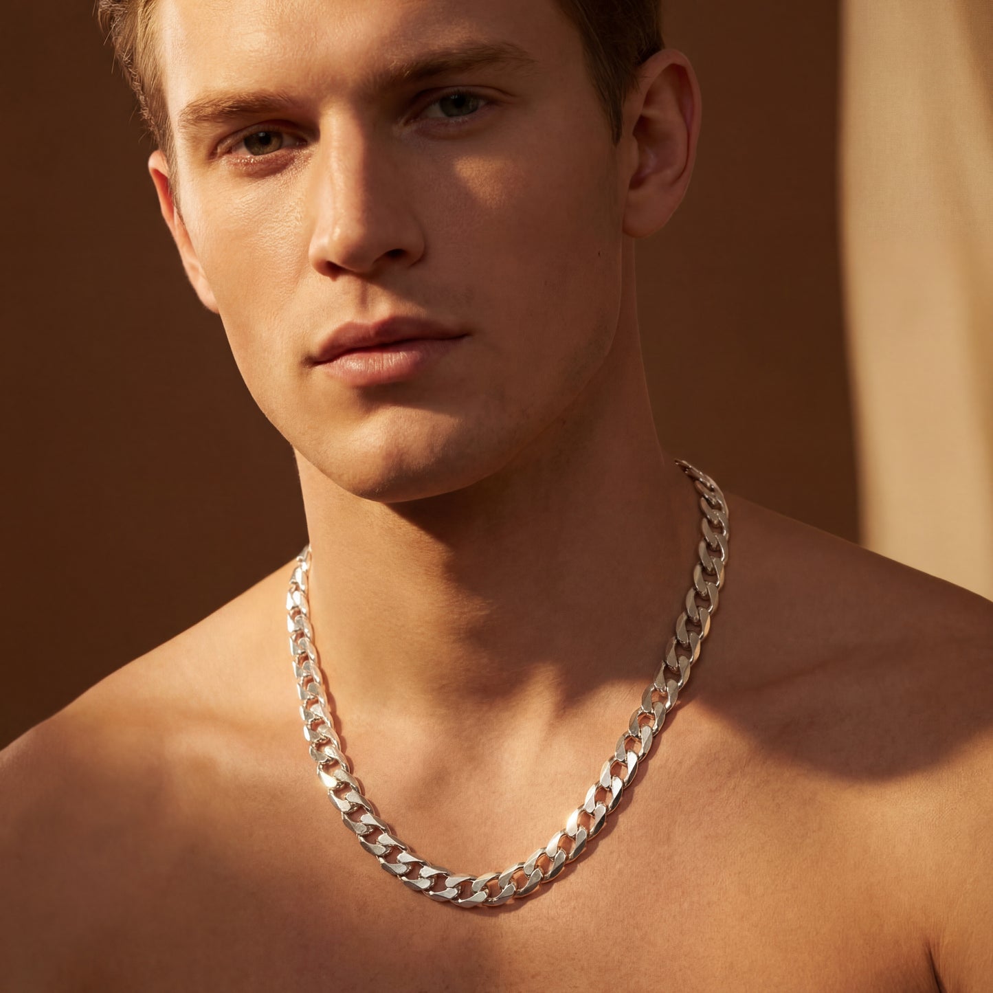 Silver Chain Necklace - Cuban 8mm