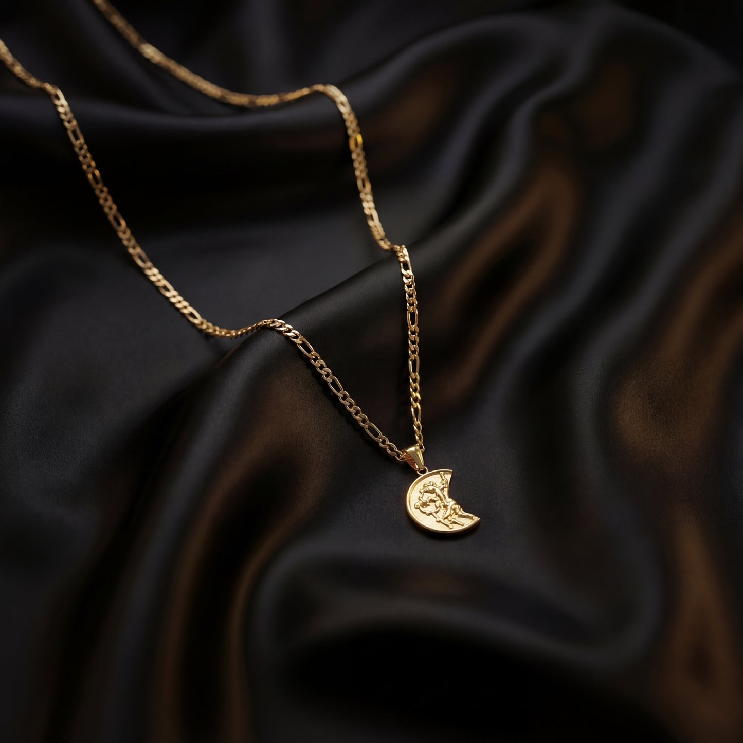 St Christopher Pendant Necklace - Gold