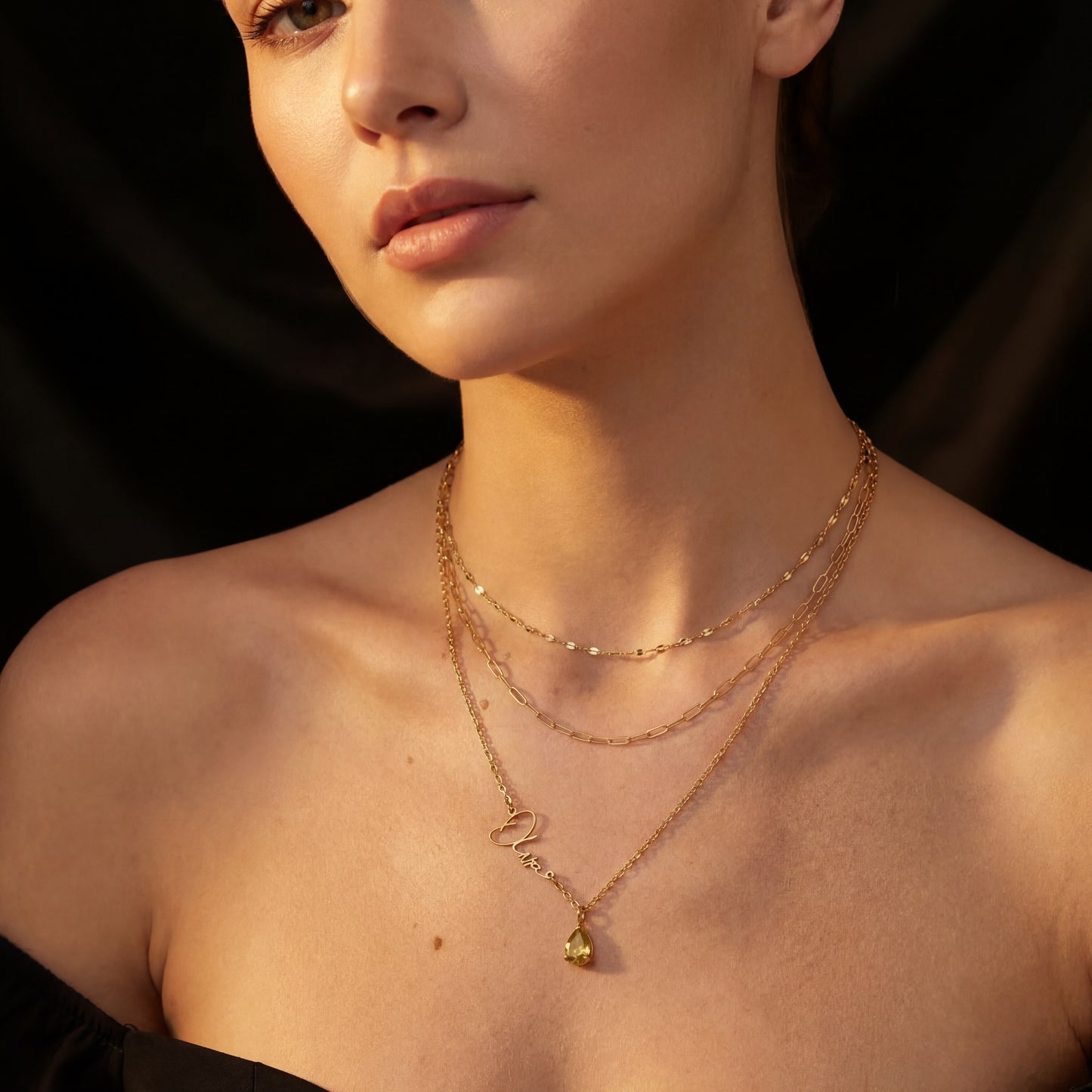 Signature Name And Birthstone Necklace