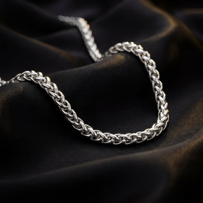 Silver Chain Necklace - Wheat 5mm