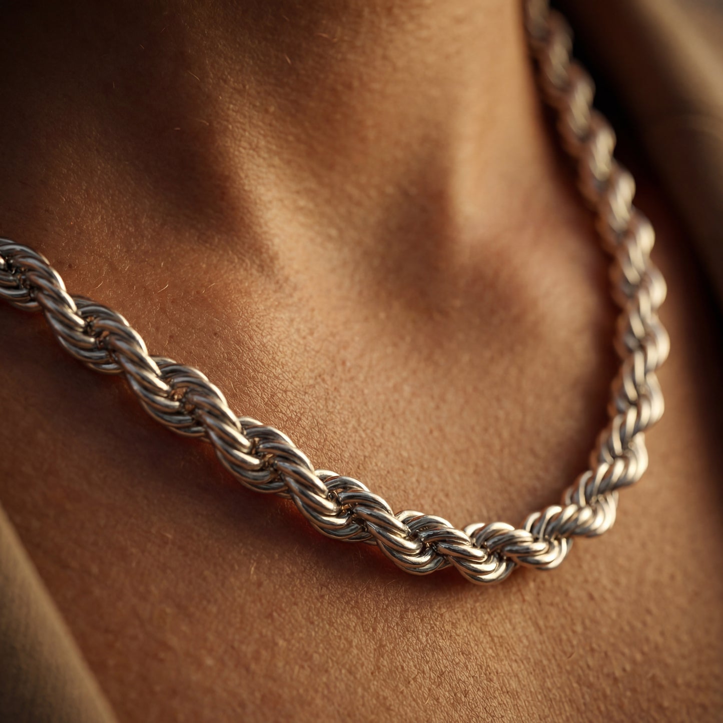 Silver Chain Necklace - Rope 5mm