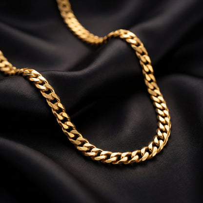 Gold Chain Necklace - Cuban 4mm