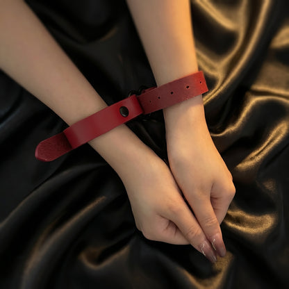 Convertible Leather Bracelet, Handcuffs & Choker Necklace