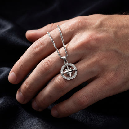 Nautical Star Pendant Necklace - Silver