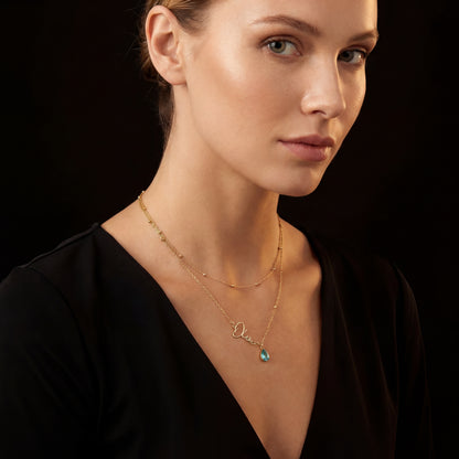 Signature Name And Birthstone Necklace