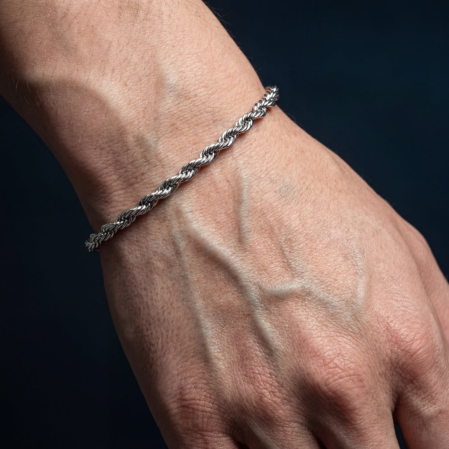 Silver Bracelet - Rope 3mm