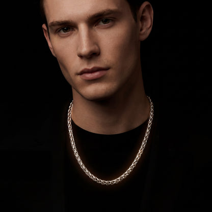 Silver Chain Necklace - Wheat 5mm