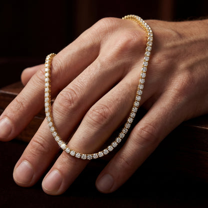 4MM Silver Tennis Chain Necklace