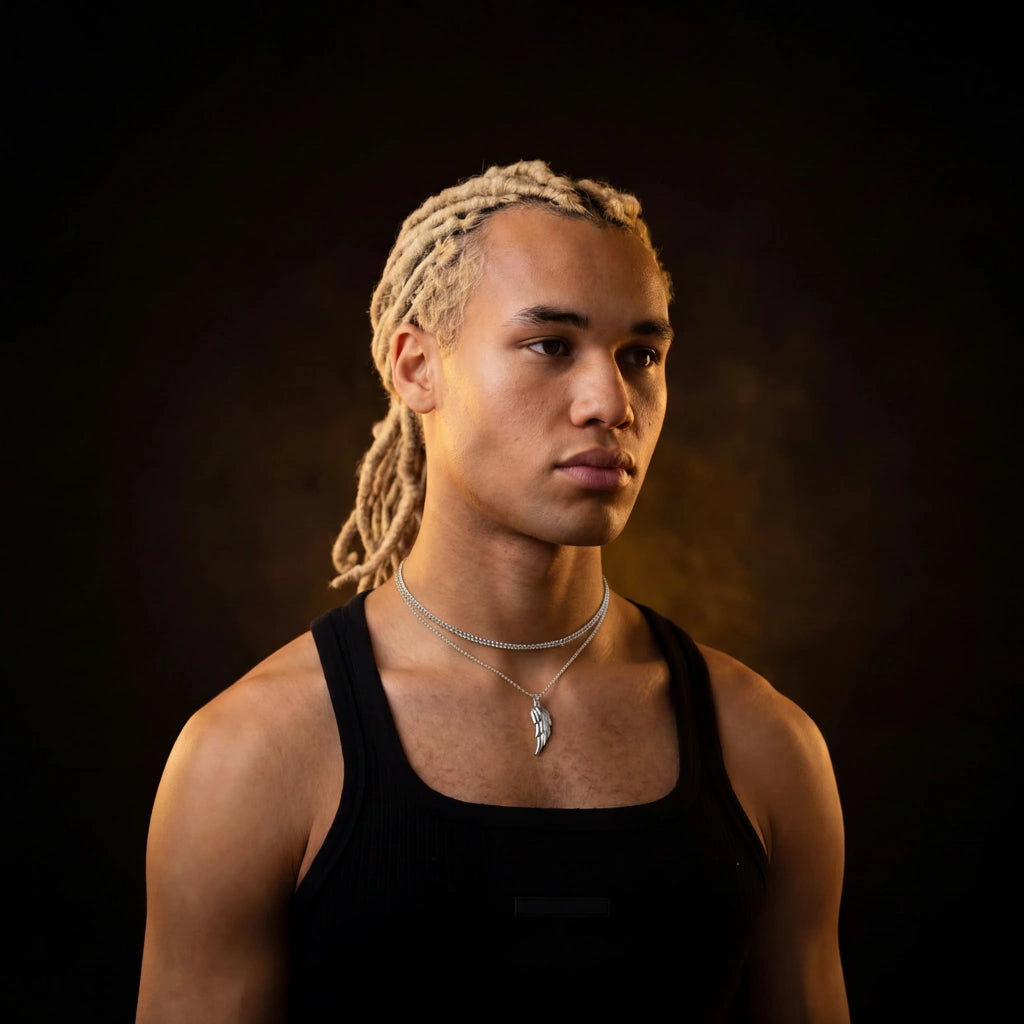 Silver Set - Wing and 5mm Rope Chain Necklace
