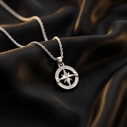 Nautical Star Pendant Necklace - Silver