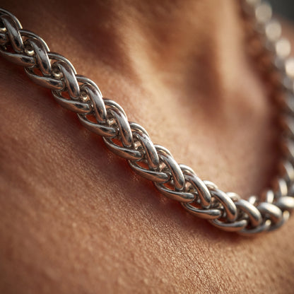 Silver Chain Necklace - Wheat 5mm