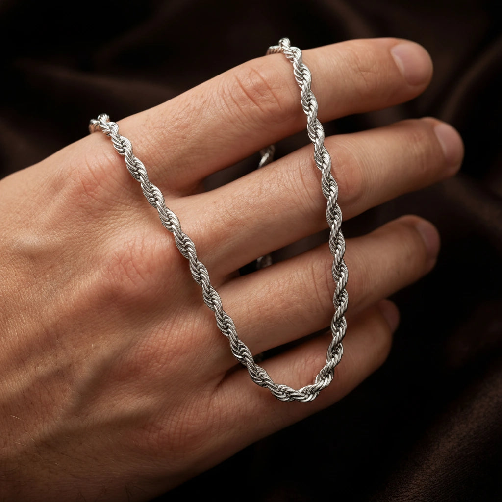 Silver Chain Necklace - Rope 3mm