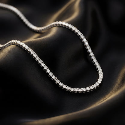4MM Silver Tennis Chain Necklace