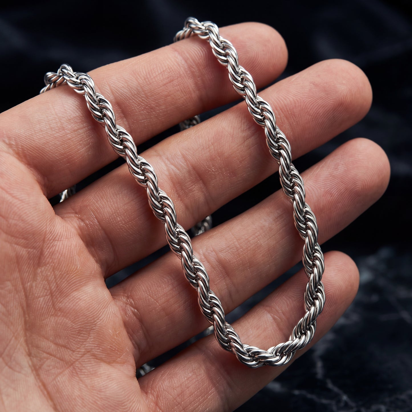 Silver Chain Necklace - Rope 5mm