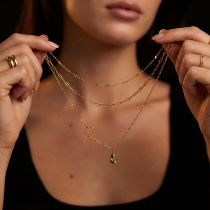 Signature Name And Birthstone Necklace
