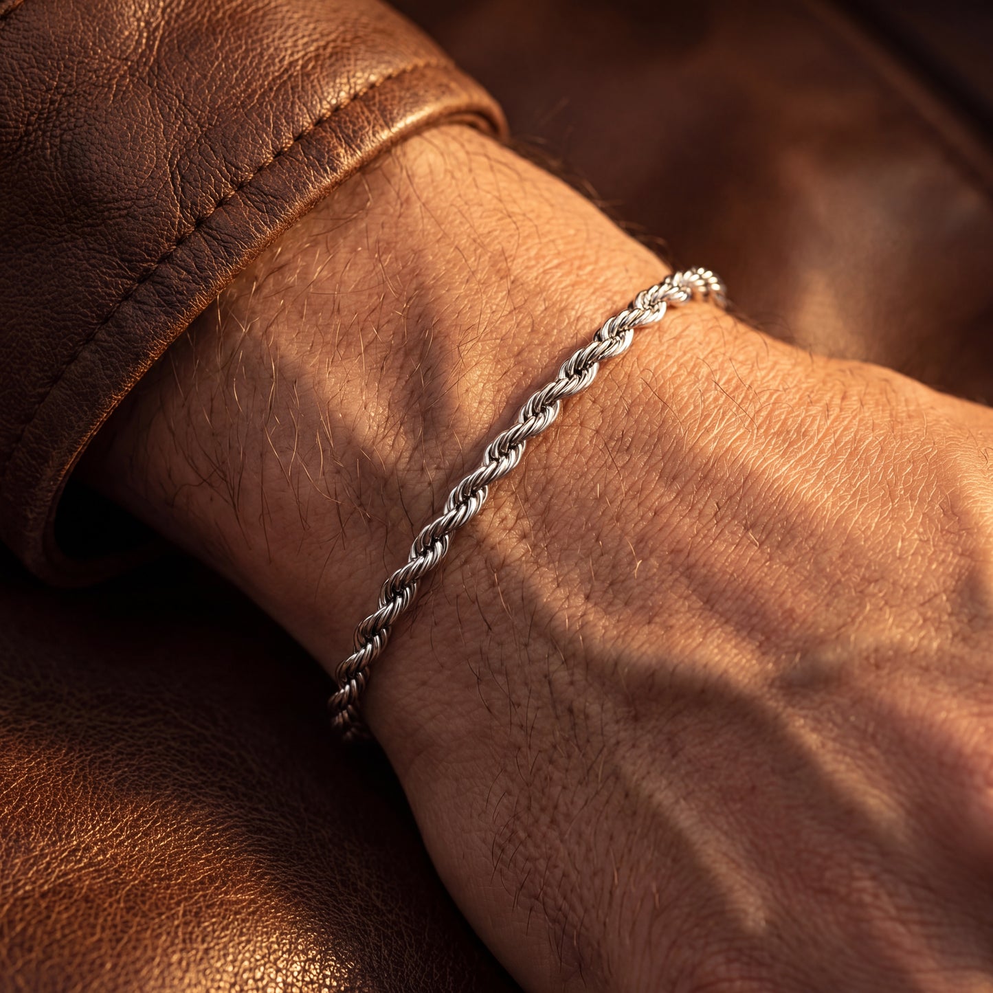 Silver Bracelet - Rope 3mm