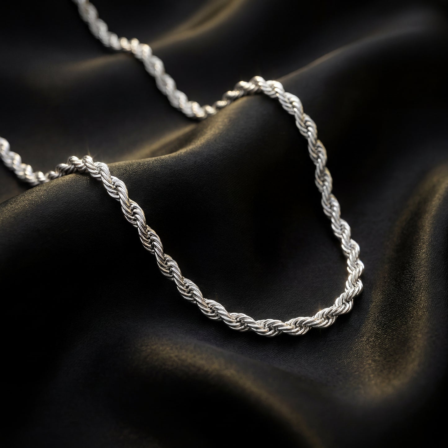 Silver Chain Necklace - Rope 3mm
