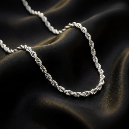 Silver Chain Necklace - Rope 3mm