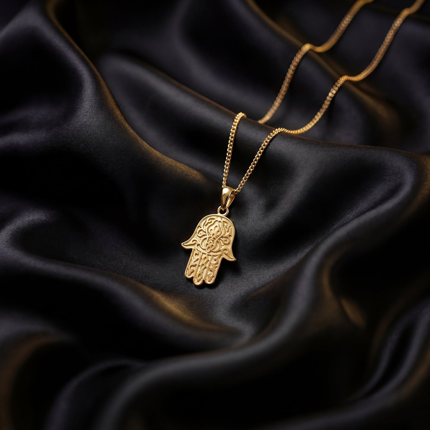 Gold Hamsa Hand Pendant