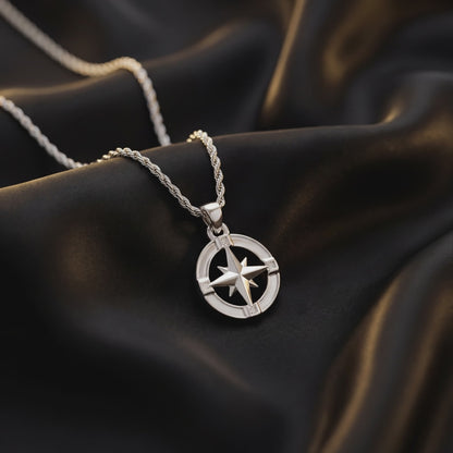 Nautical Star Pendant Necklace - Silver