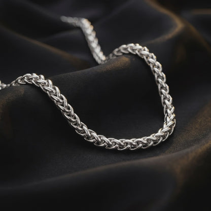 Silver Chain Necklace - Wheat 5mm