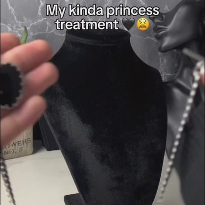 Heart Black Glass Pendant Choker