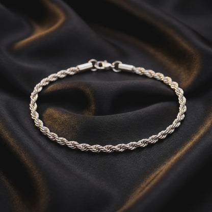 Silver Bracelet - Rope 3mm