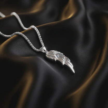 Silver Set - Wing and 5mm Rope Chain Necklace