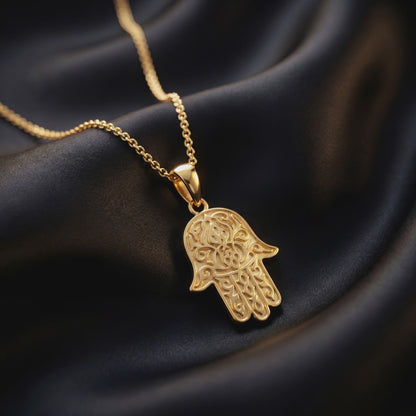 Gold Hamsa Hand Pendant