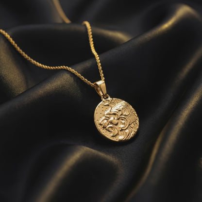Lion Pendant Necklace - 18K Gold Plated