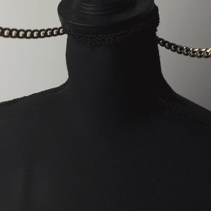 Bazel heart Lock & Key Chain Choker