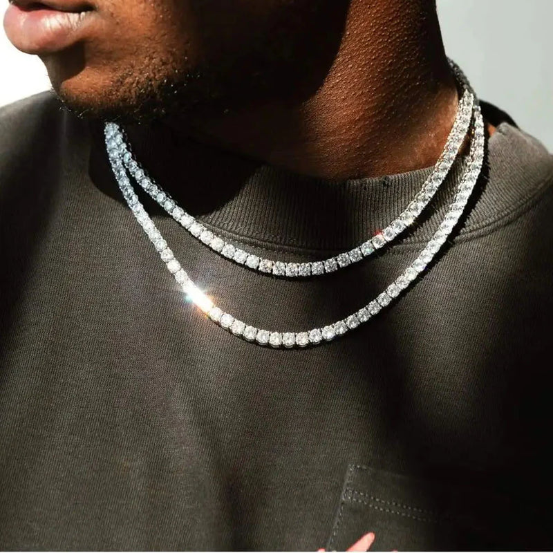 4MM Silver Tennis Chain Necklace